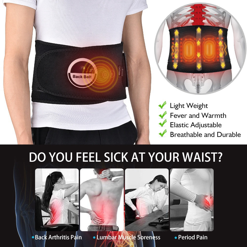 Massage Belt Heating Waist Lumbar Therapy Band